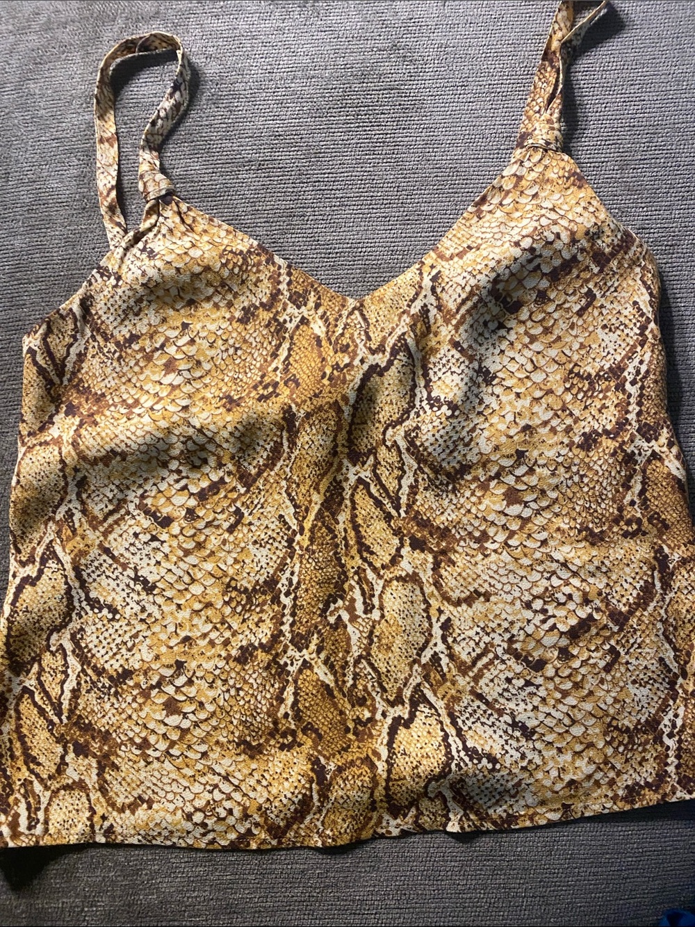 Reformation Snake-Print Camisole - Yellow Brown size XS